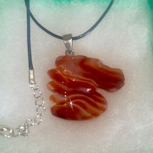 Hippie Boho Carnelian Horse 🐎 Black Cord Neck…